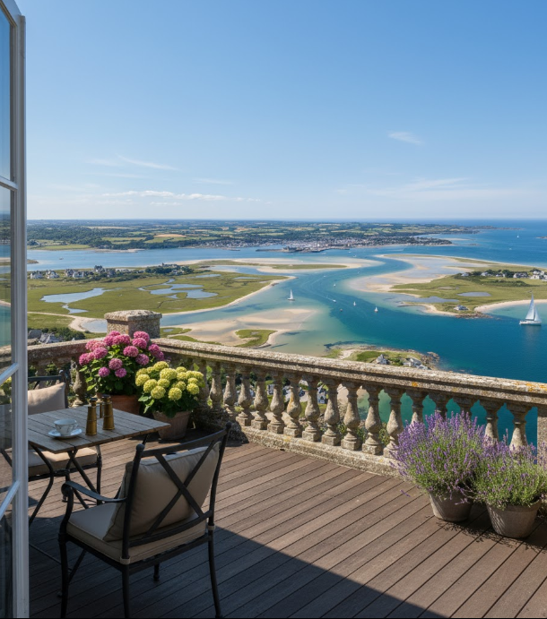 Vue terrase de la petite mer de gavres