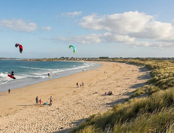 kit surf sur grande plage gavres