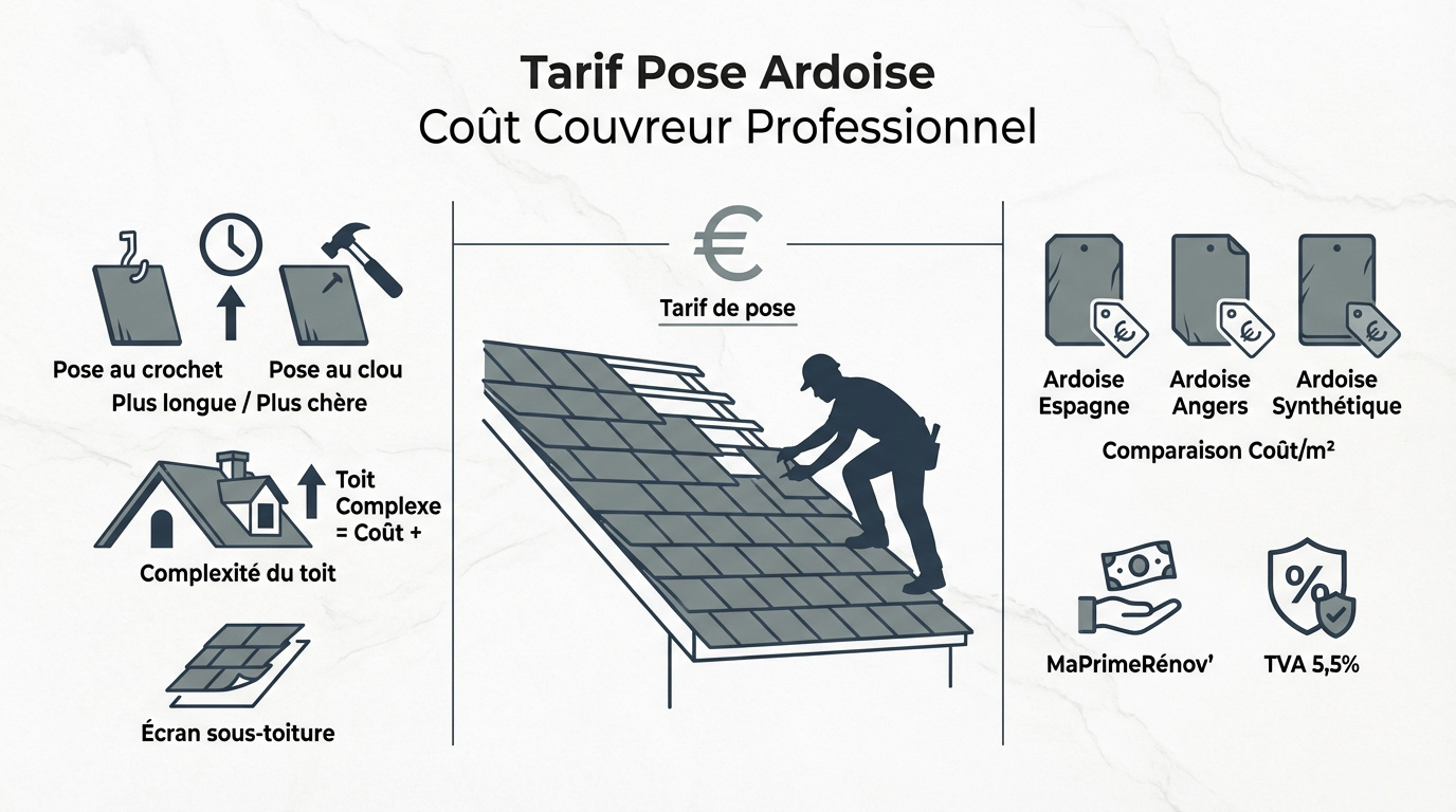 Coût pose ardoise facteurs et aides financières